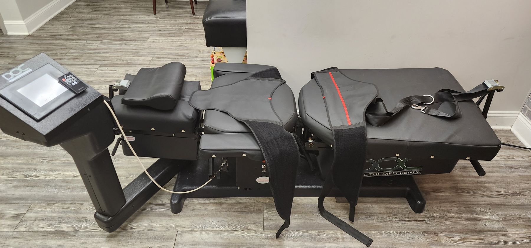 Cox 8 flexion distraction table used for gentle disc decompression